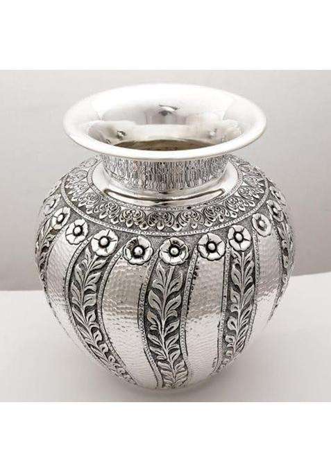 Pure German Silver Designer Nakashi Kalash Lota for Pooja Puja Silver Design Metal Pooja Kalash Chambu Lota