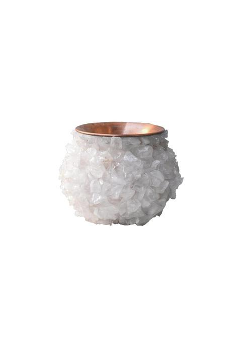 Mystic Crystals and Creations Clear Quartz Crystal Copper Kalash Tamba Kalash for Pooja