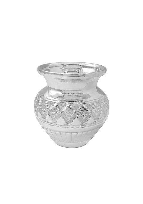 MAA Silver Pure Silver Nakshi Work Kalash Lota BIS Hallmarked Perfect for Gifting Home Office Puja Use