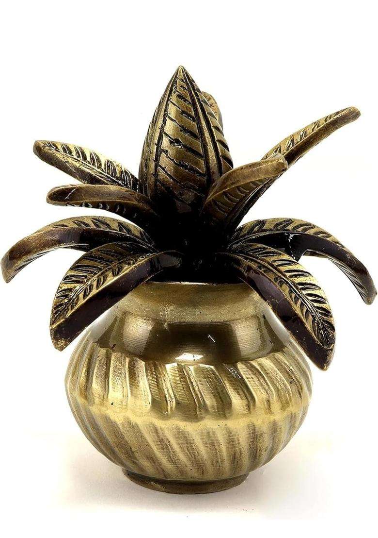 Gold Brass Kalash for Pooja - Indya