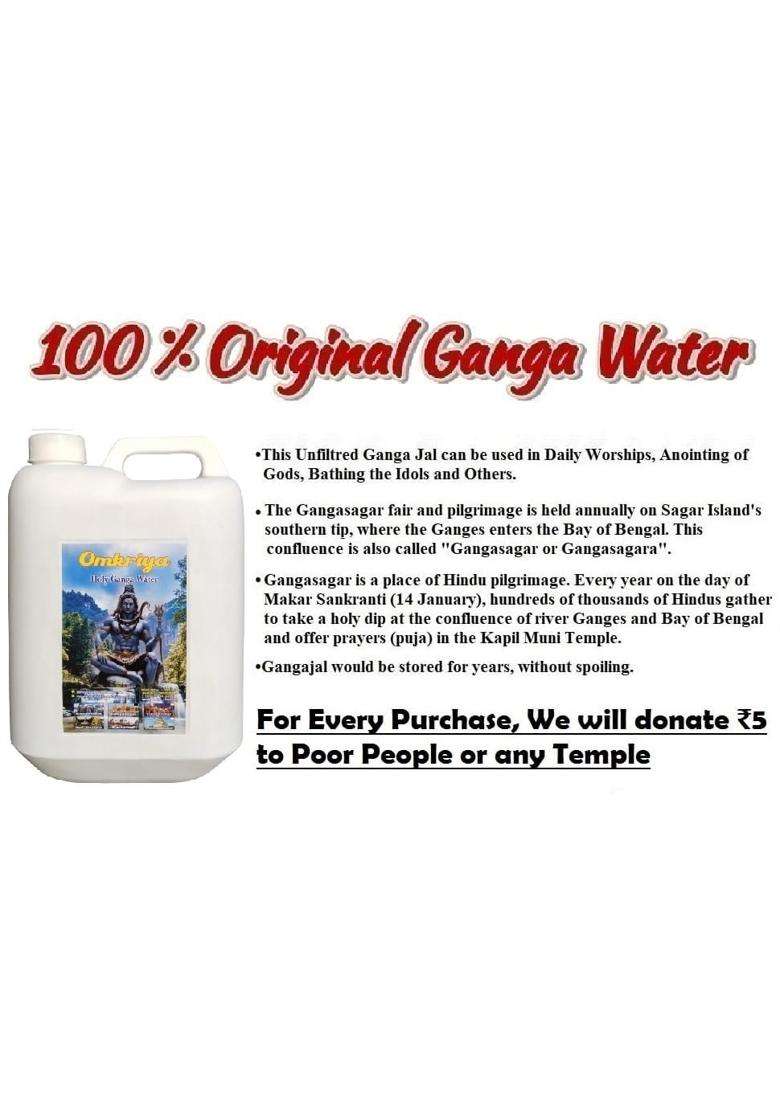 Omkriya Gangasagar 20 Litres 10 Litres X 2 Pcs Ganga Jal for Puja and Auspicious Purposes Unfiltered - Indya