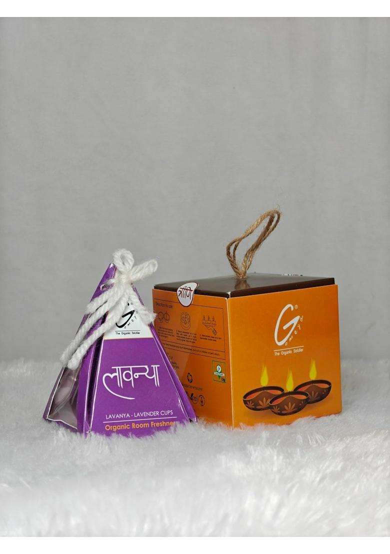 Gomeya Luxury Uphaar Pooja Box Argha Incense Cones Svaha Havan Samagri Abha Treeni Diyas Lavanya Triangle - Indya