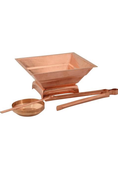 Agnihotra Copper Starter Kit for Daily Agnihotra Ritual Pure Copper Pyramid Kit with Cow Dung Cakes