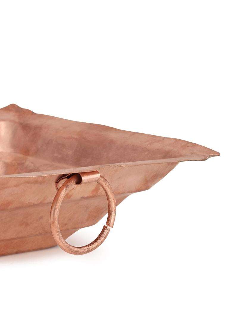 Dokchan Brown Handcrafted Pure with Side Handles for Havan Pooja Ritual Use Durable Square Kund Size 12 Inch - Indya