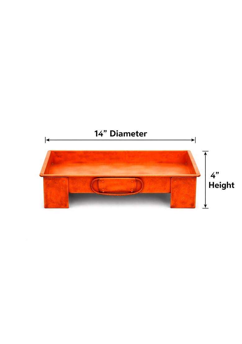 Adalic Havan Kund Pure Copper with Handle on Both Side for Yagya Kund Deepawali Pujan Grah Puja Birth - Indya