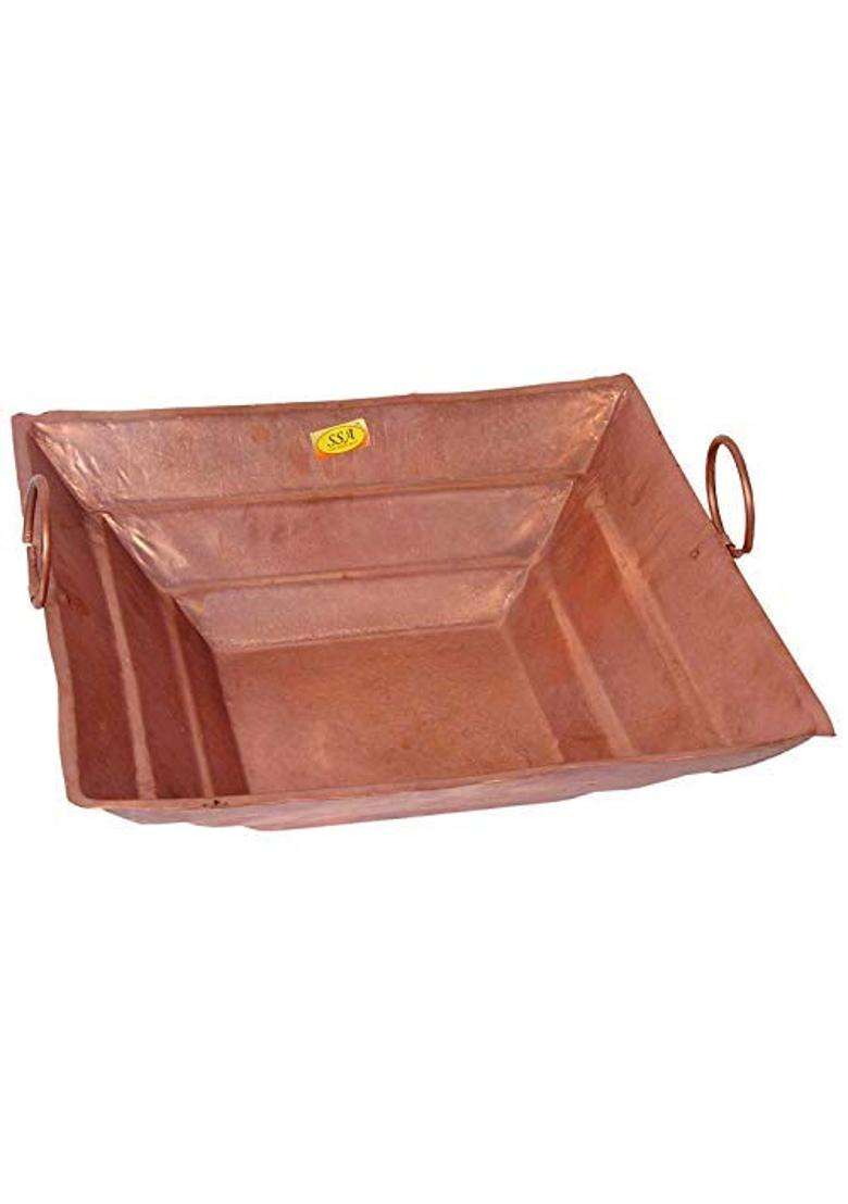 Shiv Shakti Arts Pure Copper Spritual Pooja Yagya Hawan Kund Heavy Guage Copper Extra 7 Inch - Indya