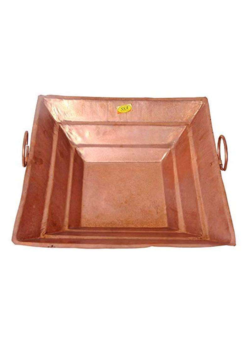 Shiv Shakti Arts Pure Copper Spritual Pooja Yagya Hawan Kund Heavy Guage Copper Extra 7 Inch - Indya