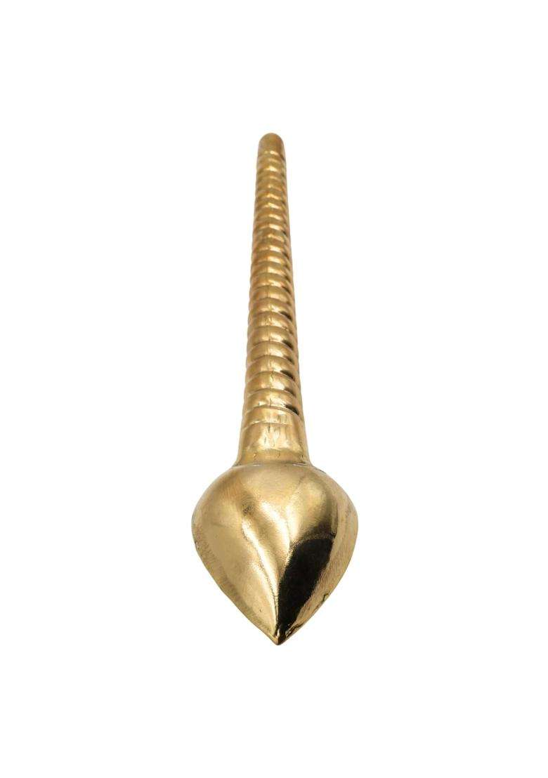 Bhunes Brass Havan Spoon 17 Inch Handcrafted Sruk Sruva Yajna Ladle for Homam Agnihotra Pooja and Fire Rituals - Indya