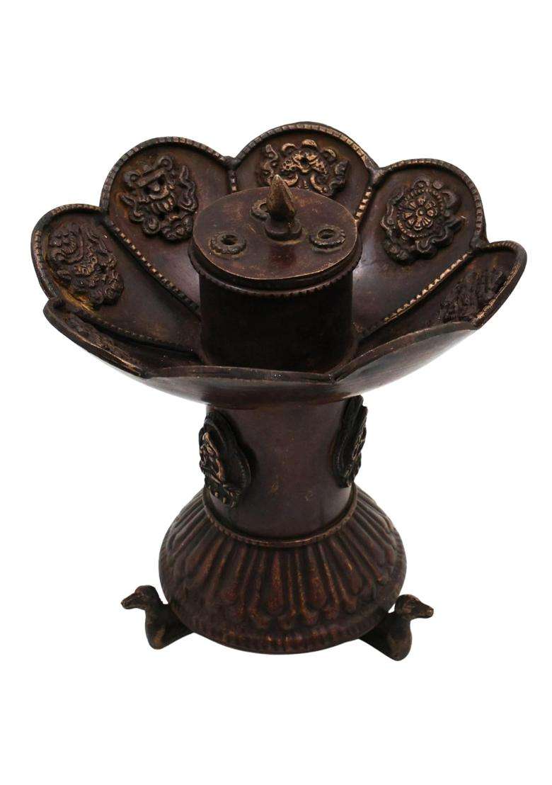 Bhunes Brass Dhoop Dani Dhoop Burner Sambrani Holder Loban Guggal Incense Burner for Pooja Aarti Home Temple - Indya