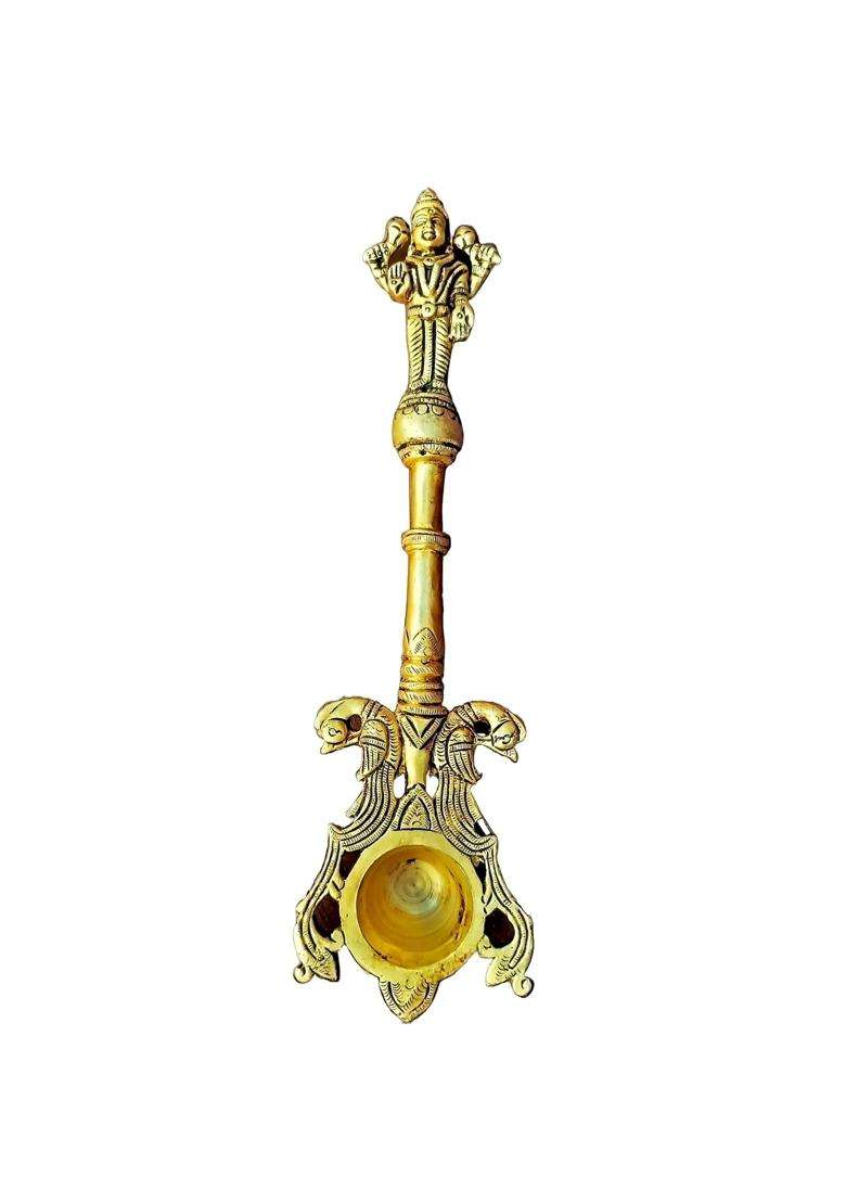 Ickreate Brass Kuber Ritual Spoons Traditional Handmade Achmani Spoon - Indya