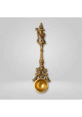 JOBA Brass Lord Krishna Achmani Spoon for Puja Traditional Panchapatra Spoon for Holy Water Offering in Hindu