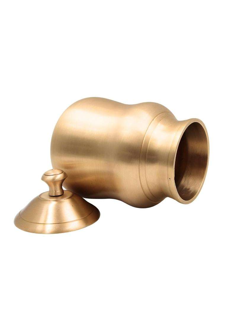 Bhunes Brass Ghee Box Storage Container Pooja Masala Dabba Pittal Ghee Holder Kanchu Spice Pot Kitchen Ritual - Indya