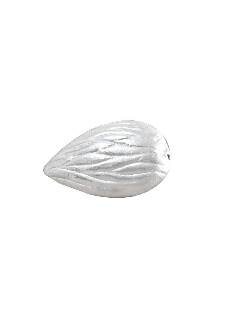 KMJ Pure Silver Dry Fruit Almond Figurine for Pooja and Havans - Indya