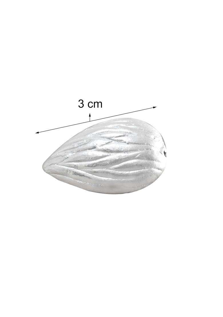 KMJ Pure Silver Dry Fruit Almond Figurine for Pooja and Havans - Indya