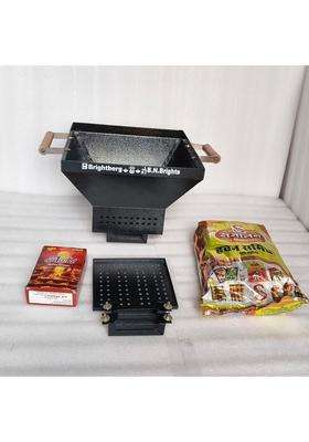 Brightberg Black Mudiam Metal Traditional Hawan Kund CRC Seat Powder Coating Body for Home and Mander Any