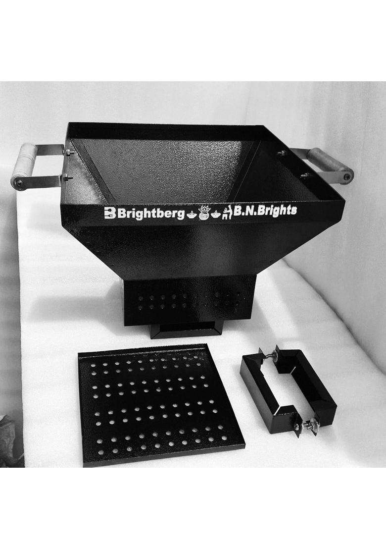 Brightberg Black Mudiam Metal Traditional Hawan Kund CRC Seat Powder Coating Body for Home and Mander Any - Indya