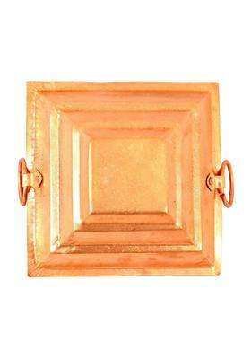Shri Anand 100 Percent Pure Copper Hawan Kund Hindu Pooja Two Side Handles 10Inch