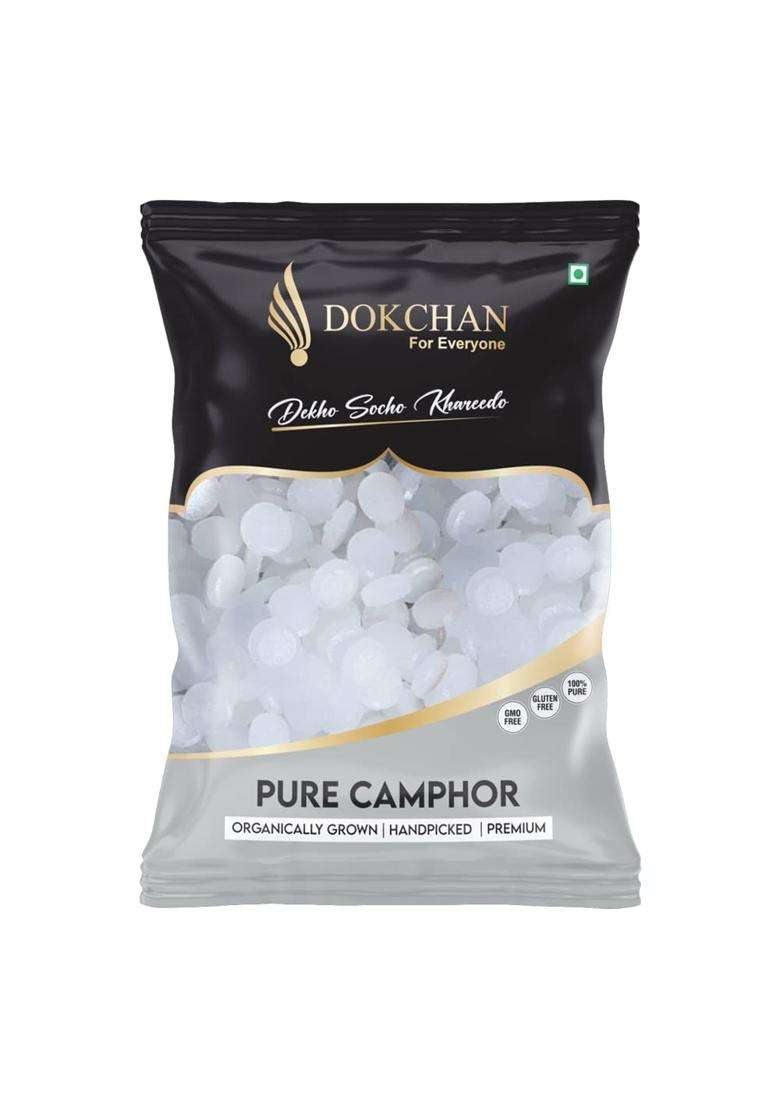 Dokchan White Air Purifying Pure Camphor for Pooja Natural Aromatic Kapoor for Havan Puja Diffuser Pack of 800 - Indya