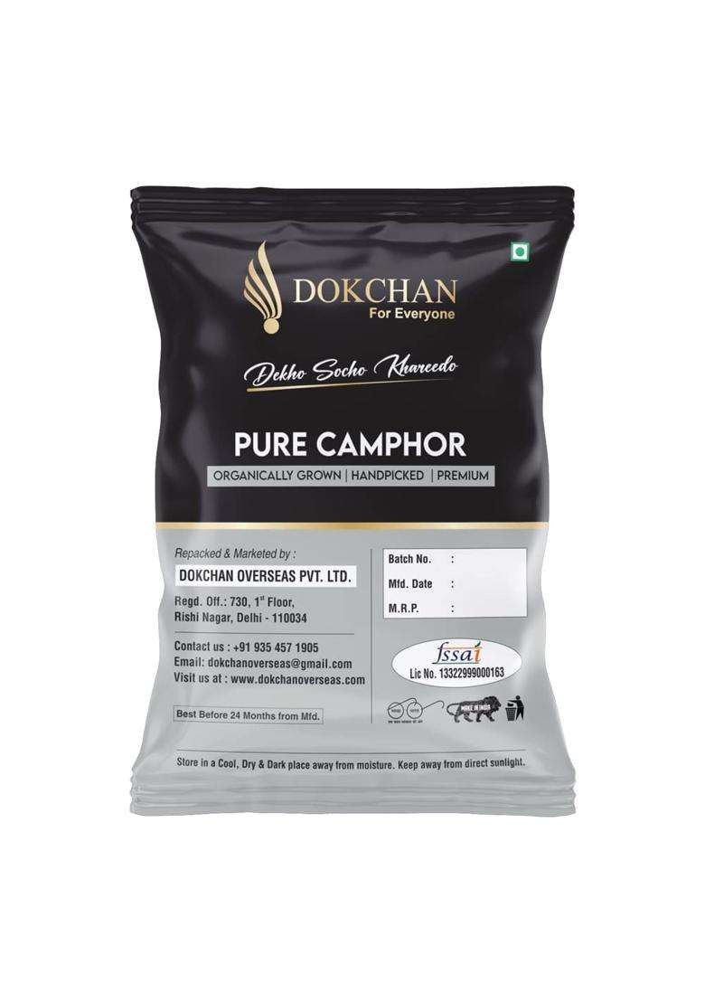 Dokchan White Air Purifying Pure Camphor for Pooja Natural Aromatic Kapoor for Havan Puja Diffuser Pack of 800 - Indya