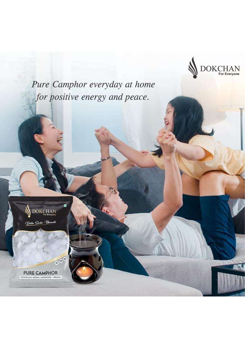 Dokchan White Air Purifying Pure Camphor for Pooja Natural Aromatic Kapoor for Havan Puja Diffuser Pack of 800 - Indya