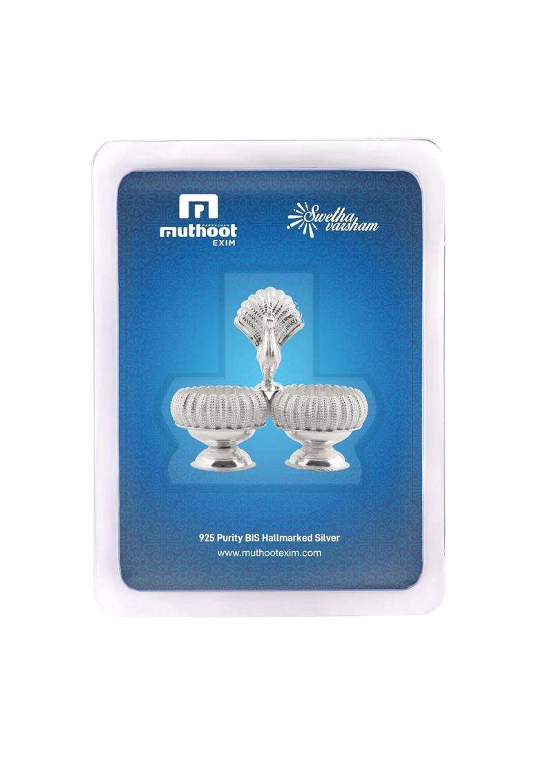 Muthoot Pappachan Swethavarsham BIS Hallmarked Kumkum Holder 925 Purity - Indya