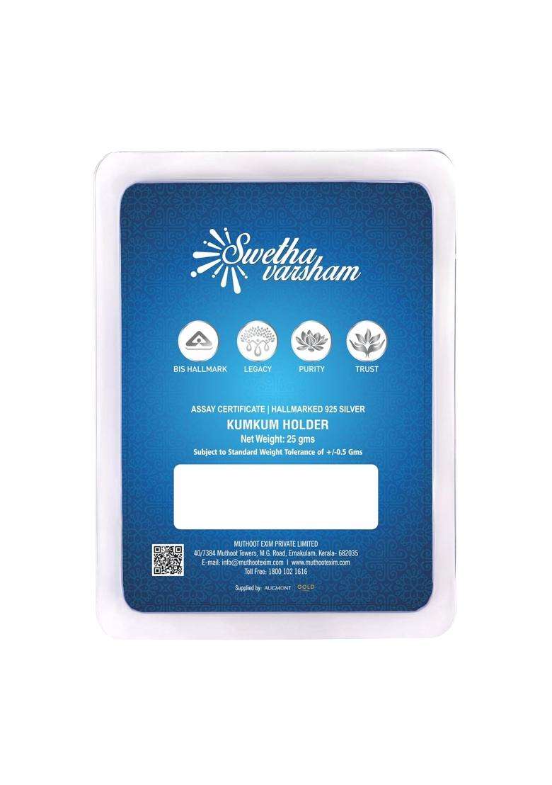 Muthoot Pappachan Swethavarsham BIS Hallmarked Kumkum Holder 925 Purity - Indya