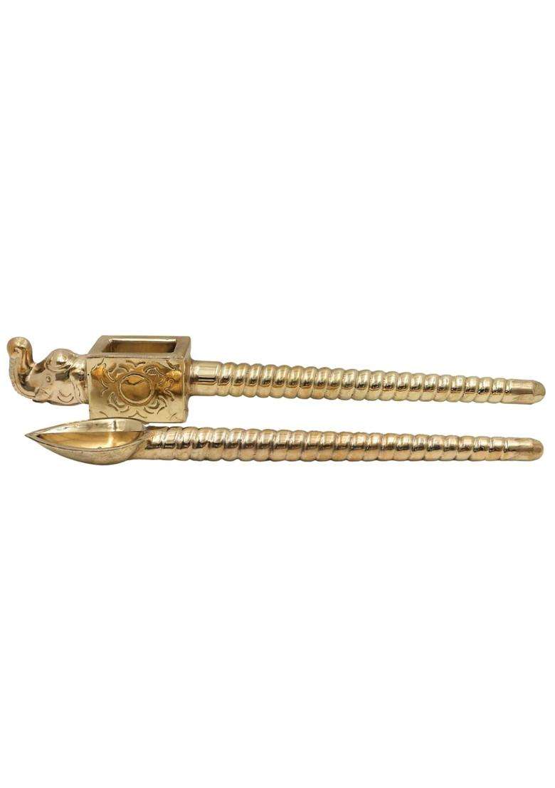 Bhunes Brass Havan Spoon Set Yajna Achamani Sruva Sruk Agnihotra Ritual Offering Spoon Vedic Pooja Homa - Indya