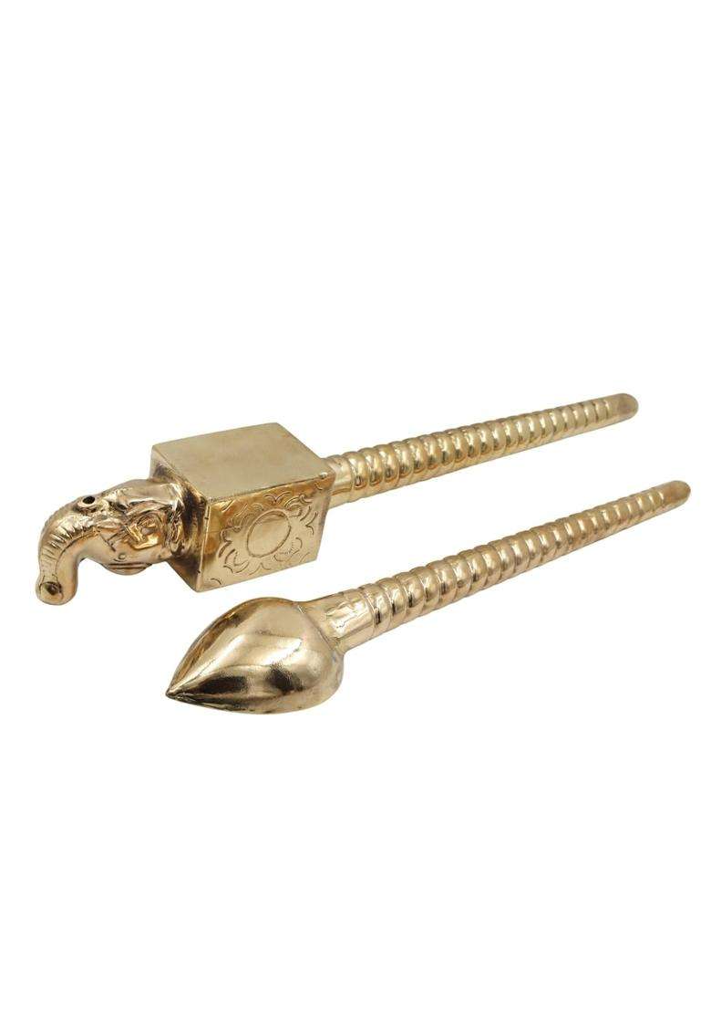 Bhunes Brass Havan Spoon Set Yajna Achamani Sruva Sruk Agnihotra Ritual Offering Spoon Vedic Pooja Homa - Indya
