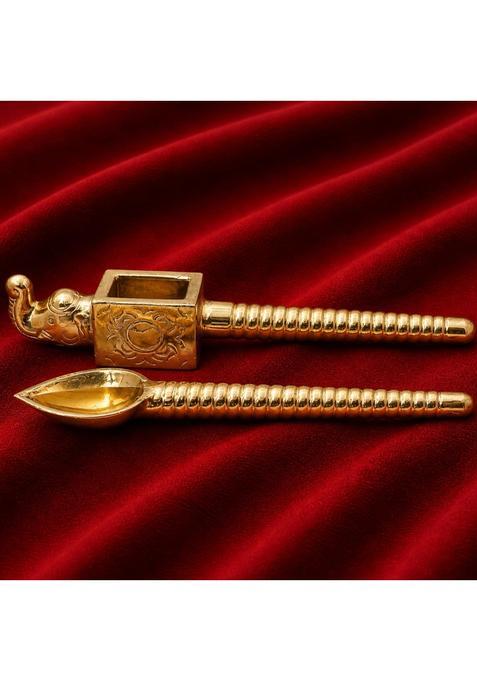 Bhunes Brass Havan Spoon Set Yajna Achamani Sruva Sruk Agnihotra Ritual Offering Spoon Vedic Pooja Homa