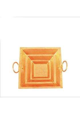 Rolimoli Copper Hawan Kund for Yagya Pooja Temple Decor Width 10 Inch Brown