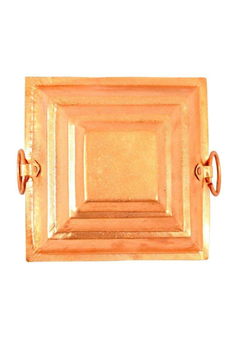 Rolimoli Copper Hawan Kund for Yagya Pooja Temple Decor Width 10 Inch Brown - Indya