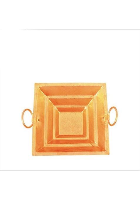Rolimoli Copper Hawan Kund for Yagya Pooja Temple Decor Width 10 Inch Brown