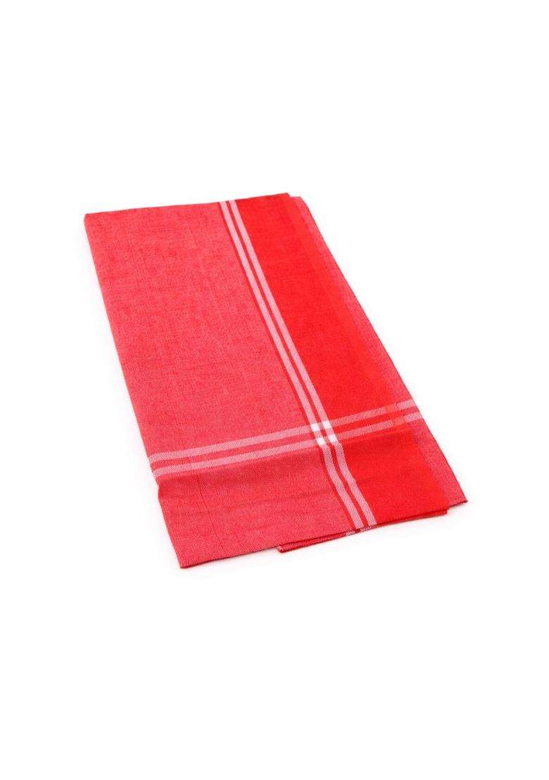 Jethiya 100 Percent Cotton Red Gamcha Towel Suitable for Puja and Religious Functions - Indya