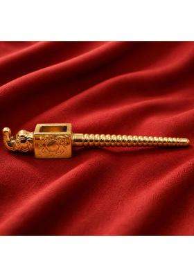 Bhunes Gold Brass Yagna Spoon 20 Inch Handcrafted Elephant Face Sruk Sruva for Havan Homam Agnihotra and Pooja
