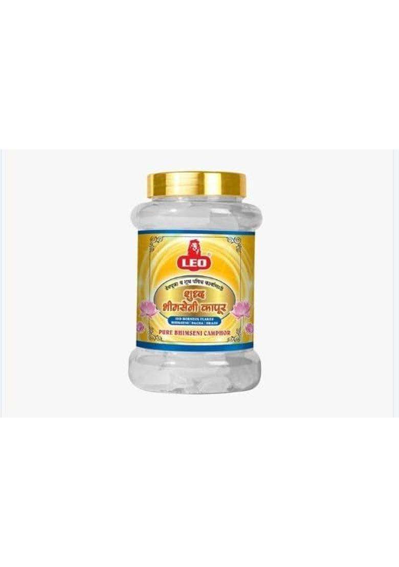 LEO Shuddh Bhimseni Camphor Pacha Karpooram 250G X 2 Jars Pure Natural Bhimseni Kapoor for Pooja Aarti Havan - Indya