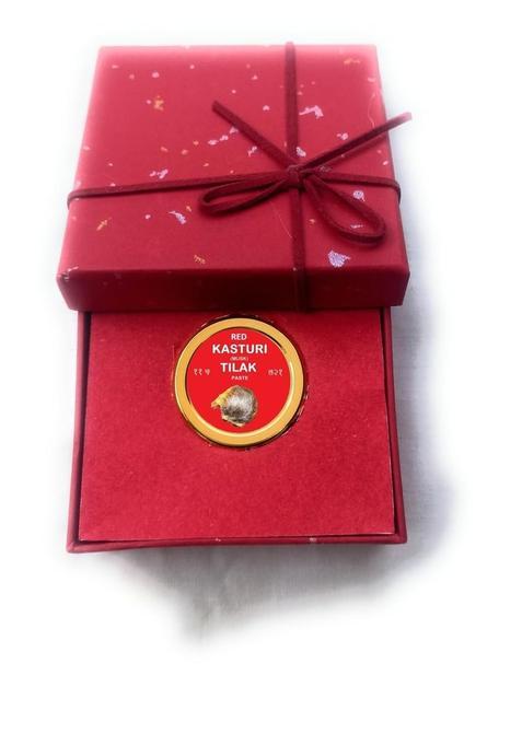 Red Kasturi Musk Tilak Paste Pure Lal Kasturi 50G for Pooja and Havan