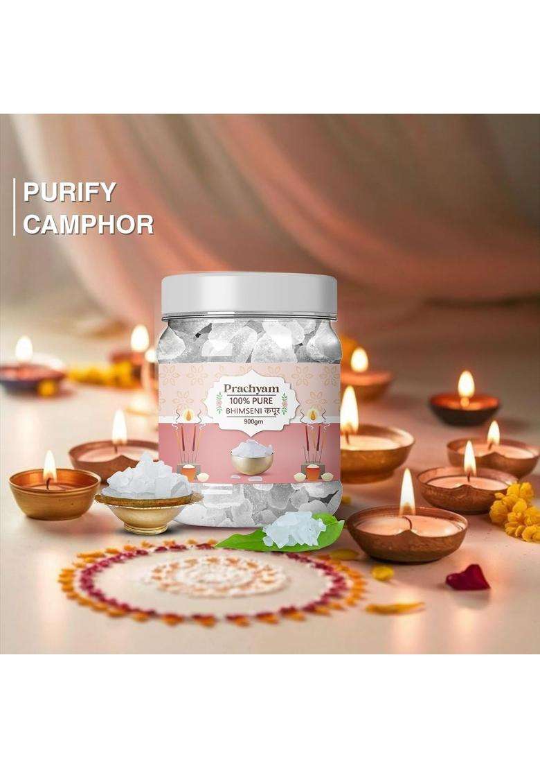 Prachyam Bhimseni Camphor Flakes 900G Puja Havan - Indya