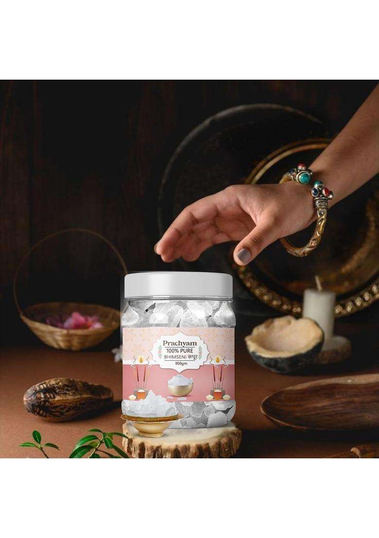 Prachyam Bhimseni Camphor Flakes 900G Puja Havan - Indya