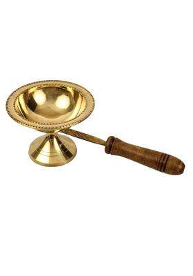 Spillbox Gold Brass Kapoor Karpoor Diya Deepam Deepa Burner Karpuram Arati