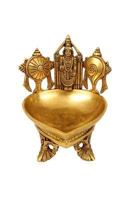 Putrika Gold Brass Diya for Puja Pooja Aarti Deepak Deepam Oil Lamp for Home Temple Puja Articles Decor Gifts