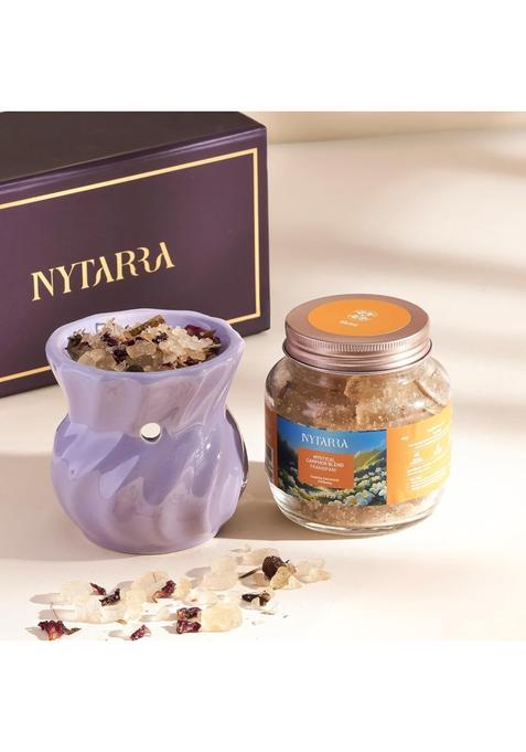 Nytarra Purple Mystical Camphor Blend Gift Box Frangipani 150G Ceramic Aroma Diffuser Pure Kapooram