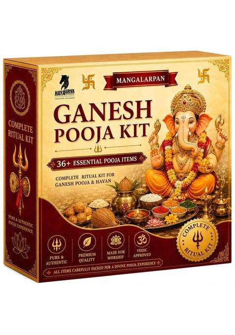 Hayagriva World Multicolour Ganpati Pooja Kit Ganesh Chaturthi Festival Samagri Set for Home and Office