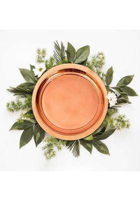 Dokchan Brown Pure Indian Traditional Handmade Thali for Pooja Diwali Puja Navratri Aarti and Bhog Fruits