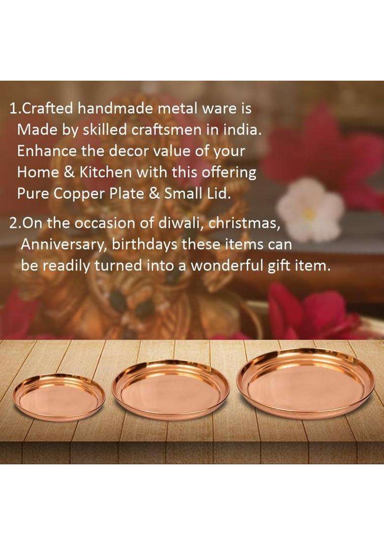 Dokchan Brown Pure Indian Traditional Handmade Thali for Pooja Diwali Puja Navratri Aarti and Bhog Fruits - Indya