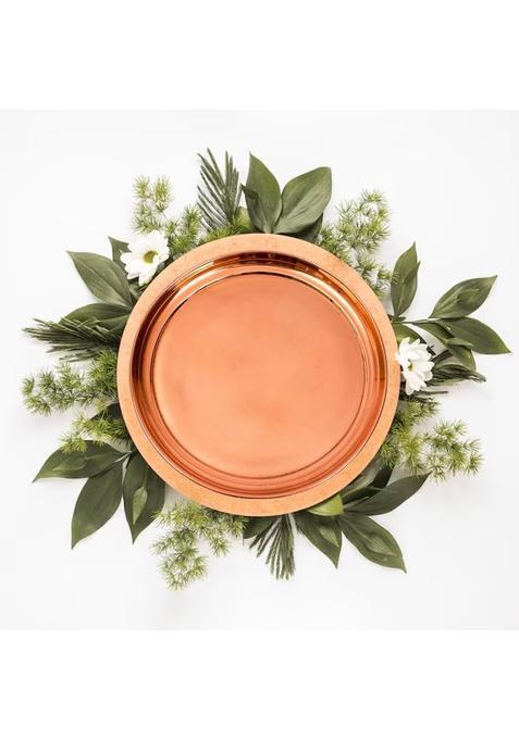 Dokchan Brown Pure Indian Traditional Handmade Thali for Pooja Diwali Puja Navratri Aarti and Bhog Fruits