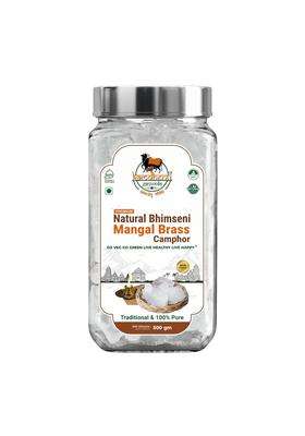 Kamdhenu Gauveda First Glass Jar Pack Lab Tested Mangal Bhimseni Brass Feng Shui Energised Camphor Pure