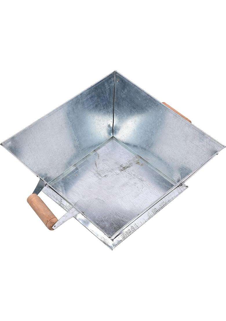 Dokchan Silver Handmade Heavy Quality with Wooden Handle for Home Puja Size 14 Inch - Indya