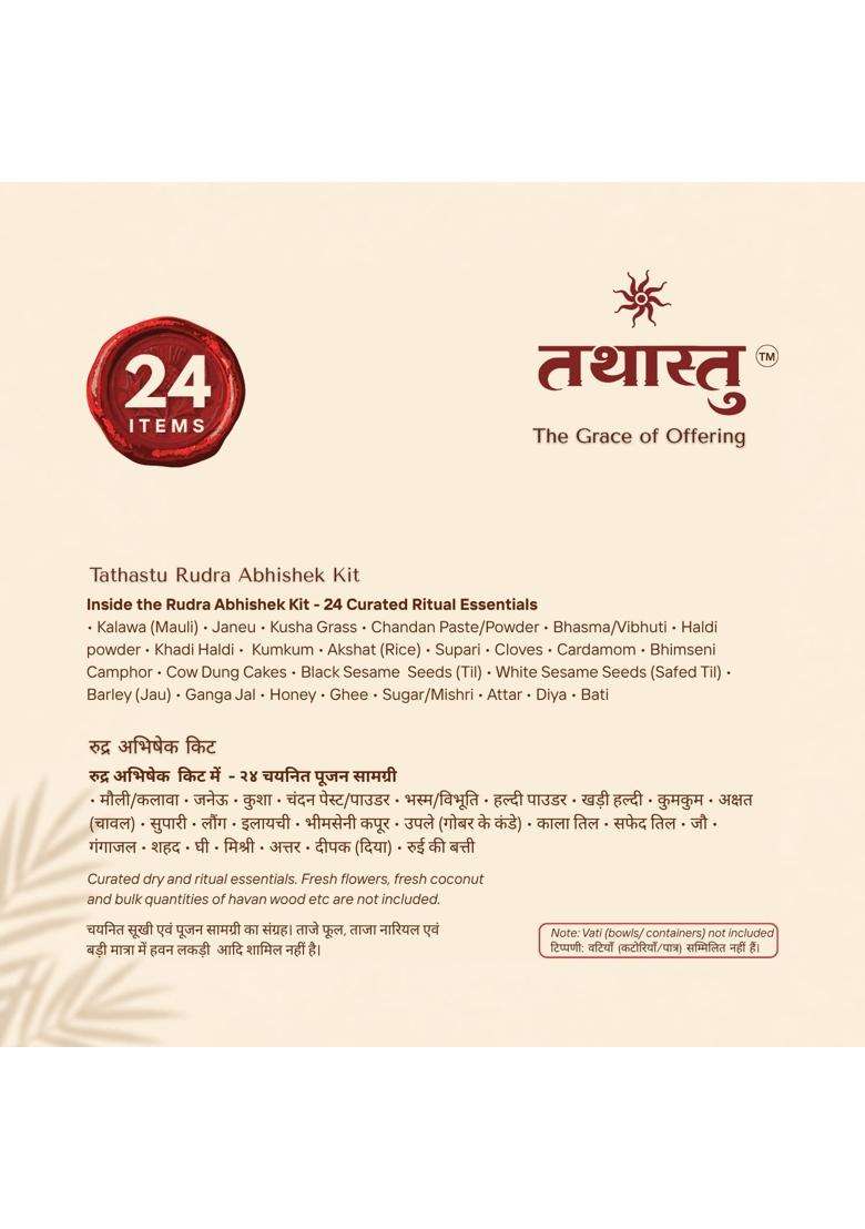 Tathastu Complete Rudra Abhishek Kit 24 Premium Puja Essentials - Indya