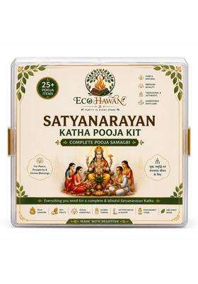 ECO Hawan Multicolour Satyanarayan Katha Pooja Kit Complete Pooja Samagri with 35 Plus Essential Items