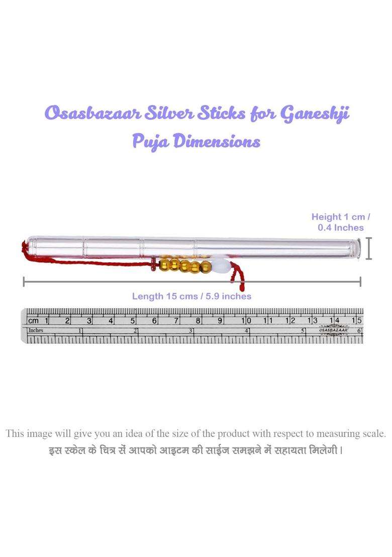 Osasbazaar Pure Silver Danka for Ganesh Puja Ganesh Chaturthi Silver Sticks for Puja Rituals - Indya